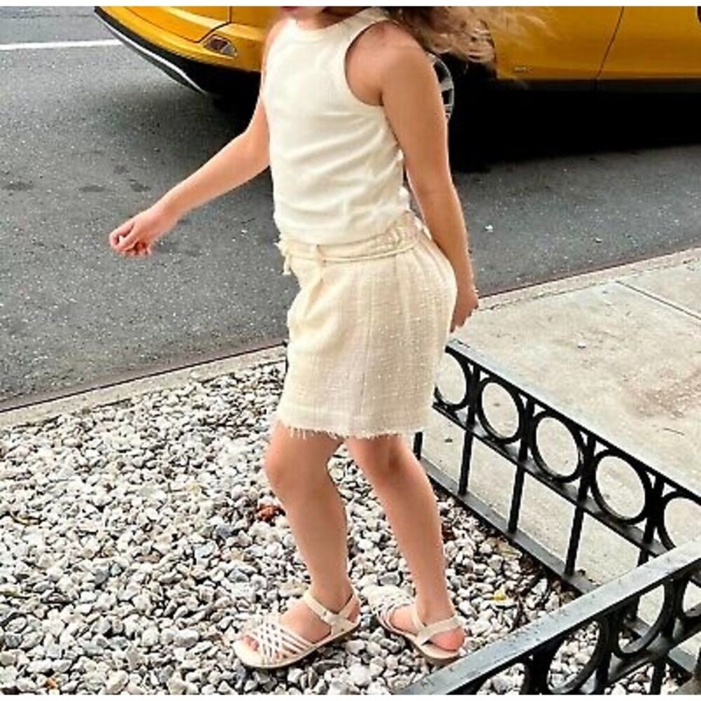 Zara Kids Girls White Ribbed Tank 6